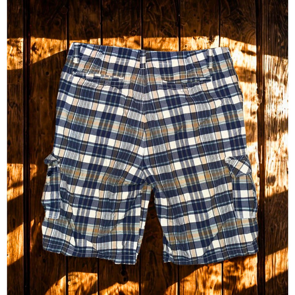 Nautica Jeans Cargo Shorts Men 40 Y2K Baggy Plaid Hip Hop Streetwear 12”