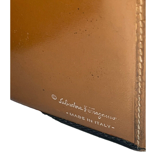 Salvatore Ferragamo Wallet Ganchini Black Brown Silver Woman Authentic Used