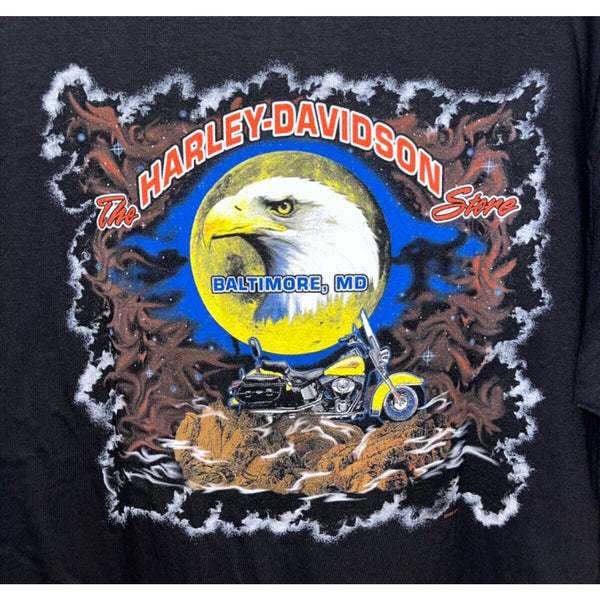 Harley Davidson Baltimore, Maryland Bald Eagle USA XL Rare Biker T Shirt Tee