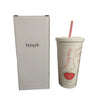 Benefit Kiss Tints 2020 Tumbler Soda Drink Straw Hard Plastic Cup White