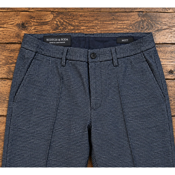 Scotch & Soda Mott Pants Men 34x32 Houndstooth Wool Blend Slim Fit Chino