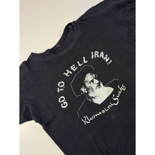 Iran Hostage Crisis Khomeini Graphic T Shirt 70s 80s Distressed M Vintage