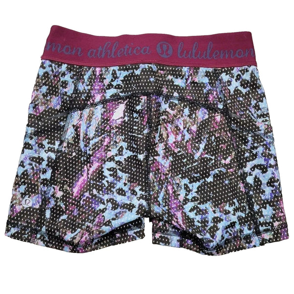 Lululemon What The Sport Short Floral Sport Tranquil Blue Multi Size 8