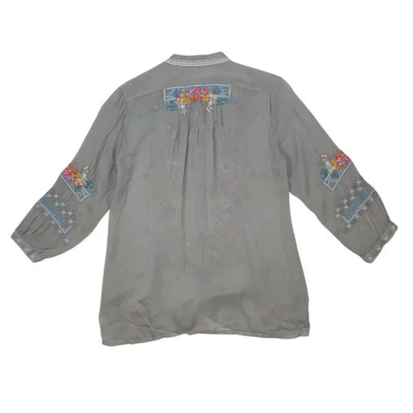 Johnny Was Bethanie Embroidered Rayon Floral Tunic Top Women Size 2XL C28318-4