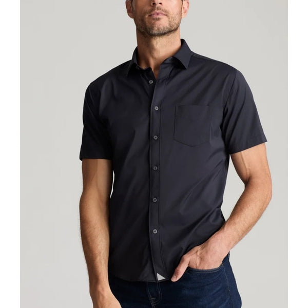 UNTUCKit Gironde Performance Short Sleeve Shirt Black XL NWOT Stretch