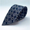 Gianni Versace Silk Tie Baroque Geometric Navy Gold Italy Vintage Medusa Luxury