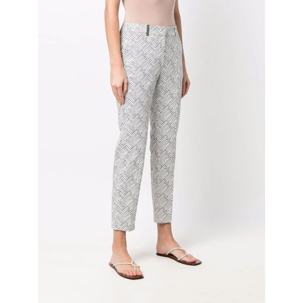 Peserico Graphic-Print Cropped Trousers Size 52 EU 16 US