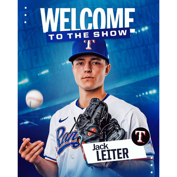 Jack Leiter Signed Official MLB Baseball Texas Rangers Full Rookie Signature