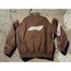 PacSun Formula 1 F1 Racing Bomber Jacket Brown Tan Full Zip Men’s Large
