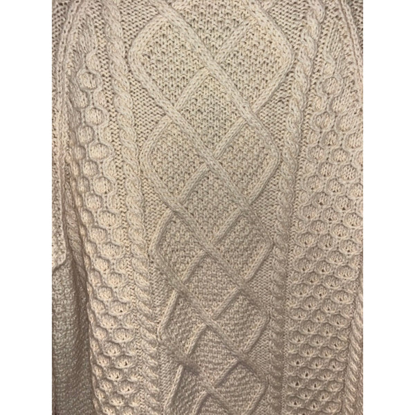 Bonner of Ireland Handknit Wool Cable Knit Aran Fisherman Cardigan Sweater Sz XL
