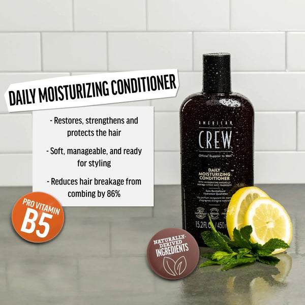 American Crew Daily Moisturizing Conditioner 33.8oz 1L Men Vegan Silicone-Free