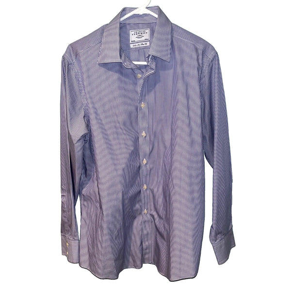 Charles Tyrwhitt Dress Shirt Non Iron Slim Fit Stripe Men's 16.5/34