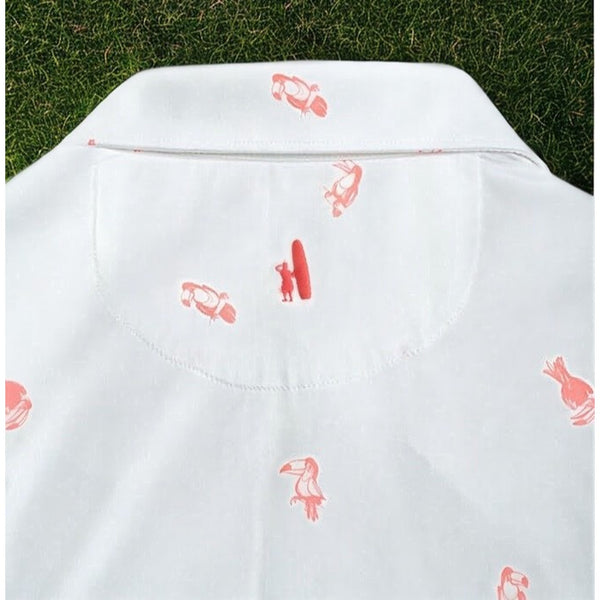 Johnnie-O Featherweight Toutou Bird Golf Polo Shirt Men’s Large White
