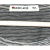 Marine Layer T-Shirt M/L Olive Green Navy Stripe Signature Pocket Style 15101