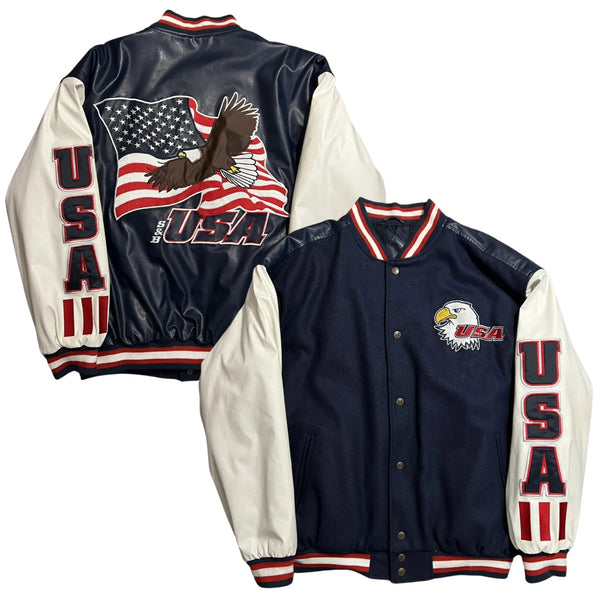 Steve and Barry’s USA Eagle Varsity Jacket Bomber Size XL EUC Vintage Y2K Wool
