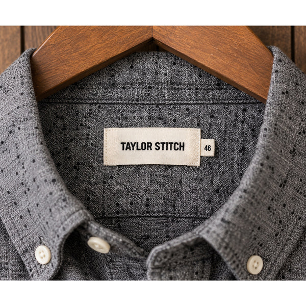 Taylor Stitch The Jack Shirt Men's 2XL 46 Charcoal Donegal Nep Organic Cotton