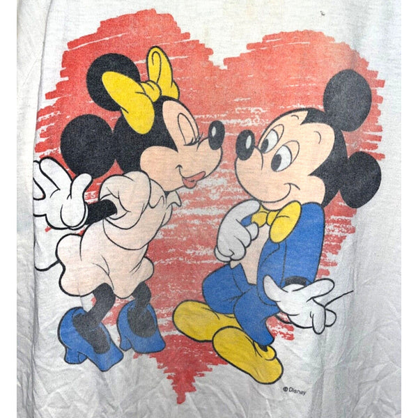 Disney Mickey & Minnie Love Graphic T-Shirt Women’s L USA Vintage 1980’s