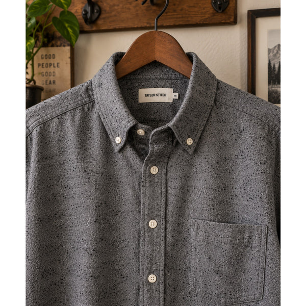 Taylor Stitch The Jack Shirt Men's 2XL 46 Charcoal Donegal Nep Organic Cotton