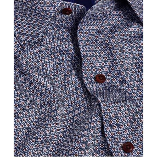 David Donahue Petrol Micro Geometric Sport Shirt Men's M NWT MSRP $165