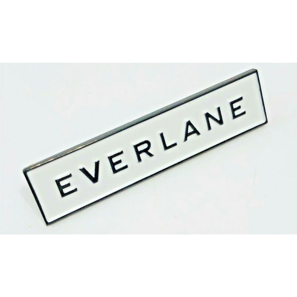 Everlane Pin Logo Spell Out Lapel Pinback White Enamel