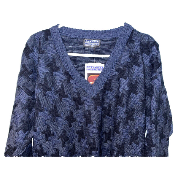 Jantzen Sweater Mens Large Geometric Long Sleeve Knit Classic Pullover VTG NWT