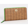 Kate Spade Pack A Picnic Woven Basket Print Leather Zip Wallet Clutch MSRP $178