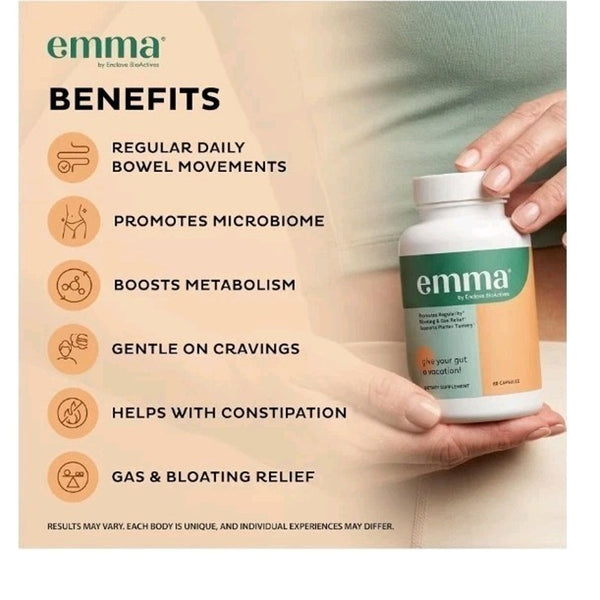 Emma by Enclave BioActives Gut Relief Capsules 60ct Digestive Support 27/28 X2