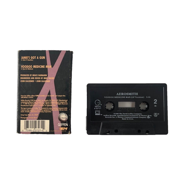 Aerosmith - Janie’s Got a Gun / Voodoo Medicine Man (1989) Cassette Single EX