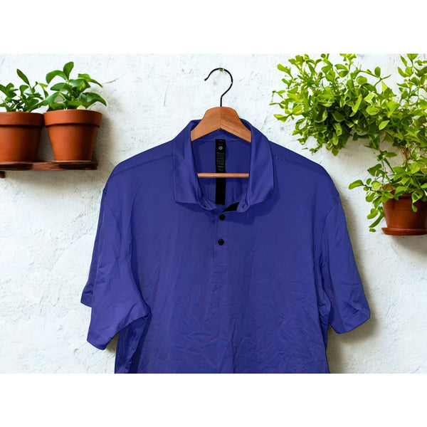 Lululemon Evolution Polo Shirt Sz. XL Blue Purple Short Sleeve Golf Casual NWOT