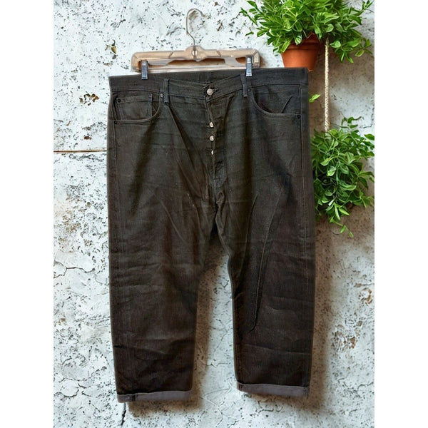 Levi’s 501 Jeans 42x30 Men White Oak Cone Denim Selvedge Olive Green Rare