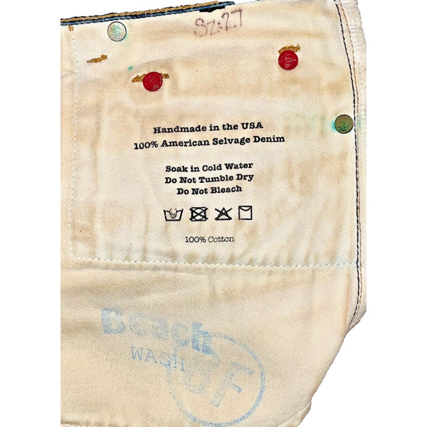 Norman Russell Selvedge Denim Jeans USA Handmade Beach Wash Straight Fit 27x28