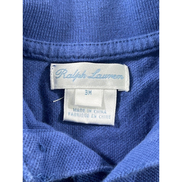 Ralph Lauren Baby Big Pony One Piece Romper Navy Long Sleeve 3M Infant