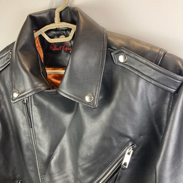 Robert Graham Racer Jacket Mens 2XL Black Moto Biker Zip NWT RGF22R86 MSRP $268