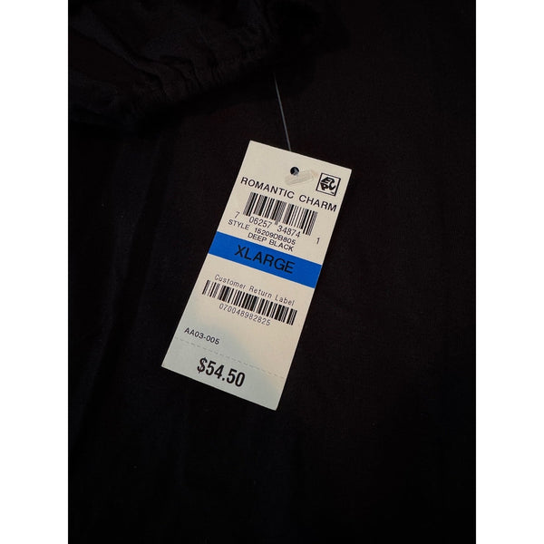 Style & Co Women’s Romantic Charm Deep Black Lace Blouse Size XL NWT MSRP $55