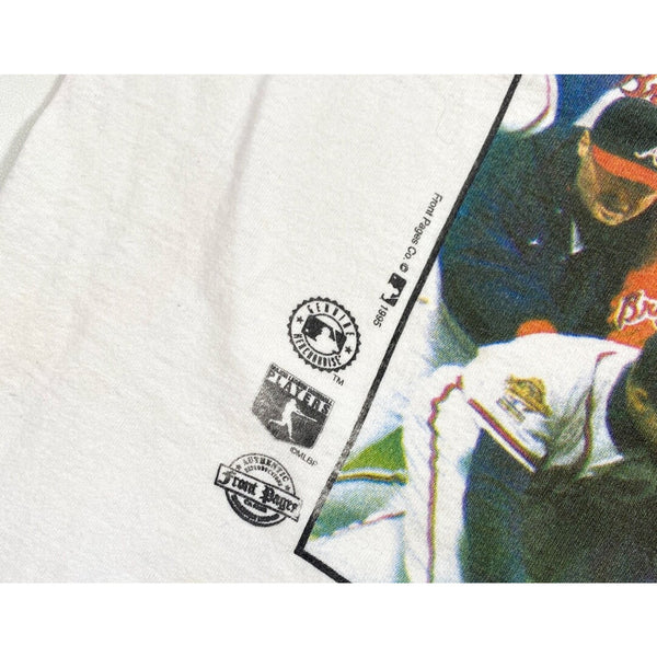 Atlanta Braves Newspaper Print 1995 World Champs Single Stitch Adult XL Vintage