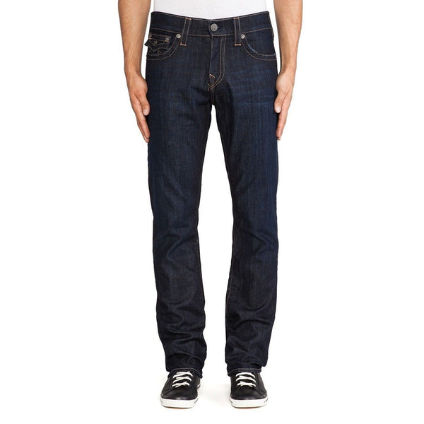 True Religion Ricky Straight Jeans Wanted Man Dark Wash Mens 42x34 Stretch USA