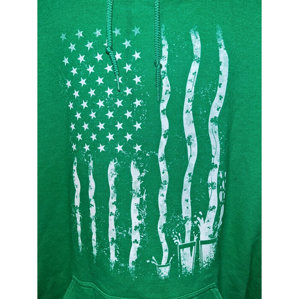 Grunt Style Irish Patriotic Flag Green Hoodie 2XL Graphic Print Pullover NWOT