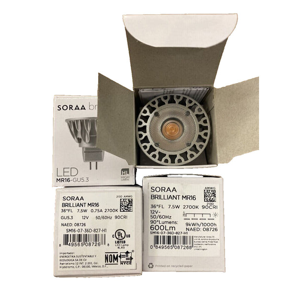 Soraa 06619 - Vivid Warm Dim LED MR16 - 7.5W - 25° - 2700K - 95 CRI