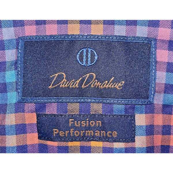 David Donahue Check Fusion Performance Sport Shirt Men's M NWT MSRP $165