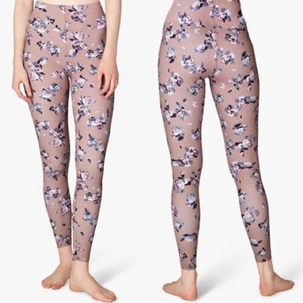 Beyond Yoga Olympus High Rise Impressionist Floral Blush Legging Activewear L