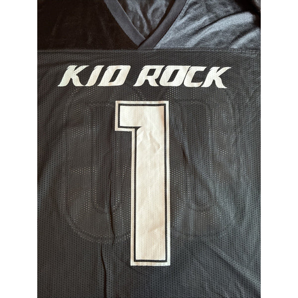 Kid Rock American Badass Football Jersey XL Black Y2K 0 F's Given Vintage