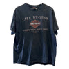 Harley Davidson Life Begins When You Get One Sacramento XL Hanes Beefy-T Biker T
