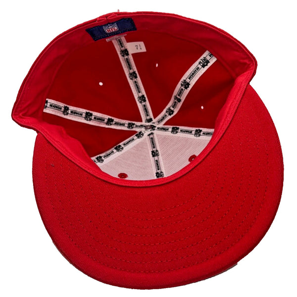 Kansas City Chiefs Reebok Flat Bill Fitted Hat Size 7 1/4 Vintage Deadstock