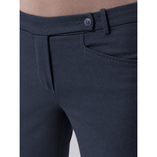 Loro Piana Women’s Cotton Stretch Slim Pants Black Italy Sz 48 US 12 36x26