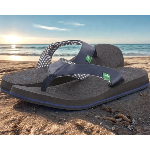 Sanuk Yoga Mat Flip Flop Sandal SWS2908 Navy 100% Authentic Sz. 10 NWOB