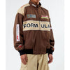 PacSun Formula 1 F1 Racing Bomber Jacket Brown Tan Full Zip Men’s Large
