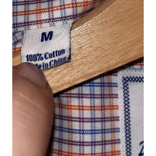 David Donahue Toast Brushed Plaid Shirt Mens M MSRP $165