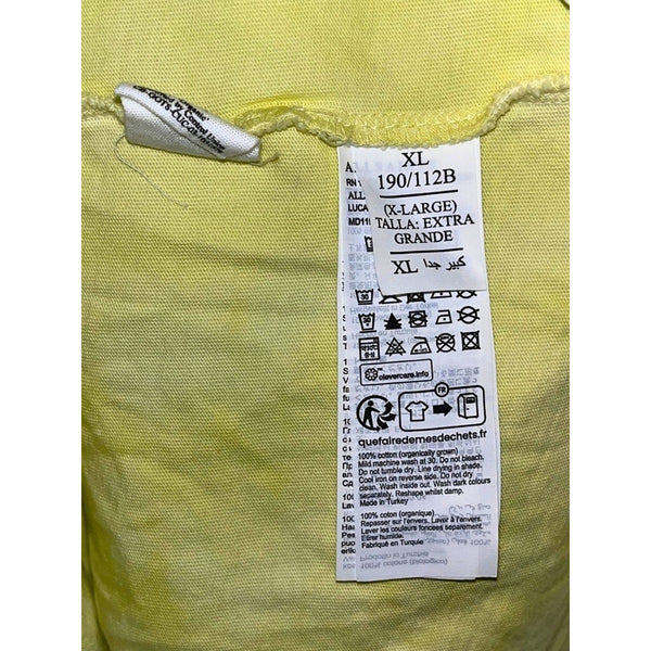 ALLSAINTS Luca Oversized Tee XL Chartreuse Organic Cotton Washed Relaxed