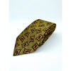 Burberrys of London Vintage Silk Tie Geometric Pattern Yellow Green Red