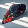 The Scotch House Black Stewart Scottish Tartan Wool Tie Plaid Scotland Vintage